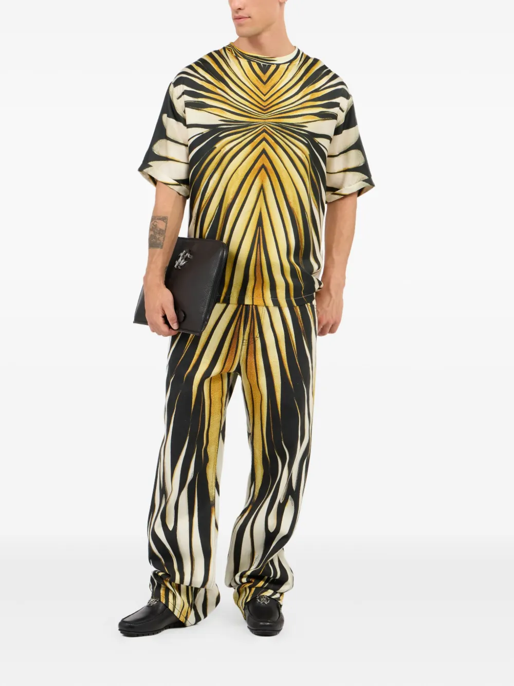 Roberto Cavalli Ray Of Gold-print T-Shirt - Wit