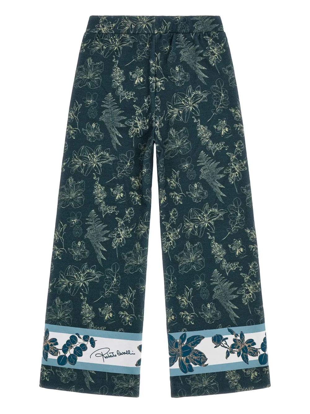 Roberto Cavalli Junior Broek met bloemenprint Blauw