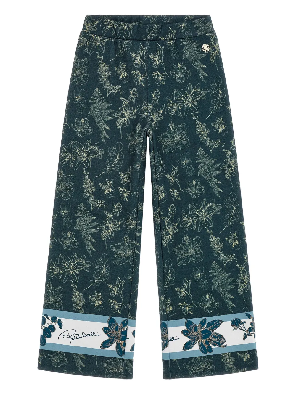 Roberto Cavalli Junior Pantaloni a fiori - Blu