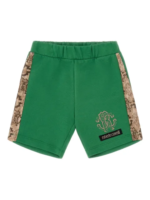 Roberto Cavalli Junior logo side-stripe shorts