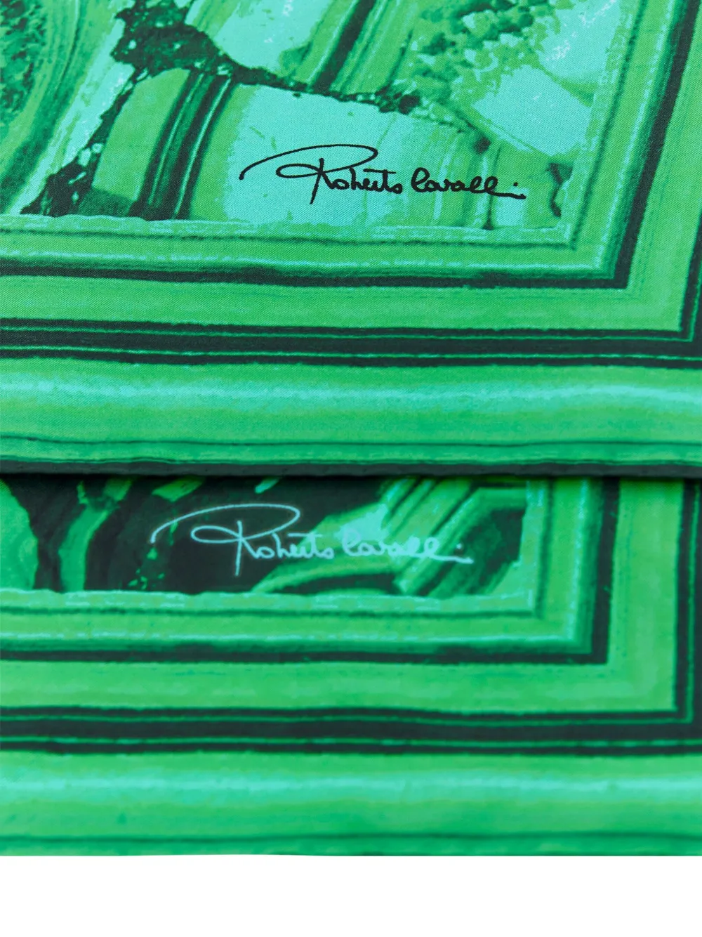 Roberto Cavalli Zijden sjaal met malachiet-print - Groen