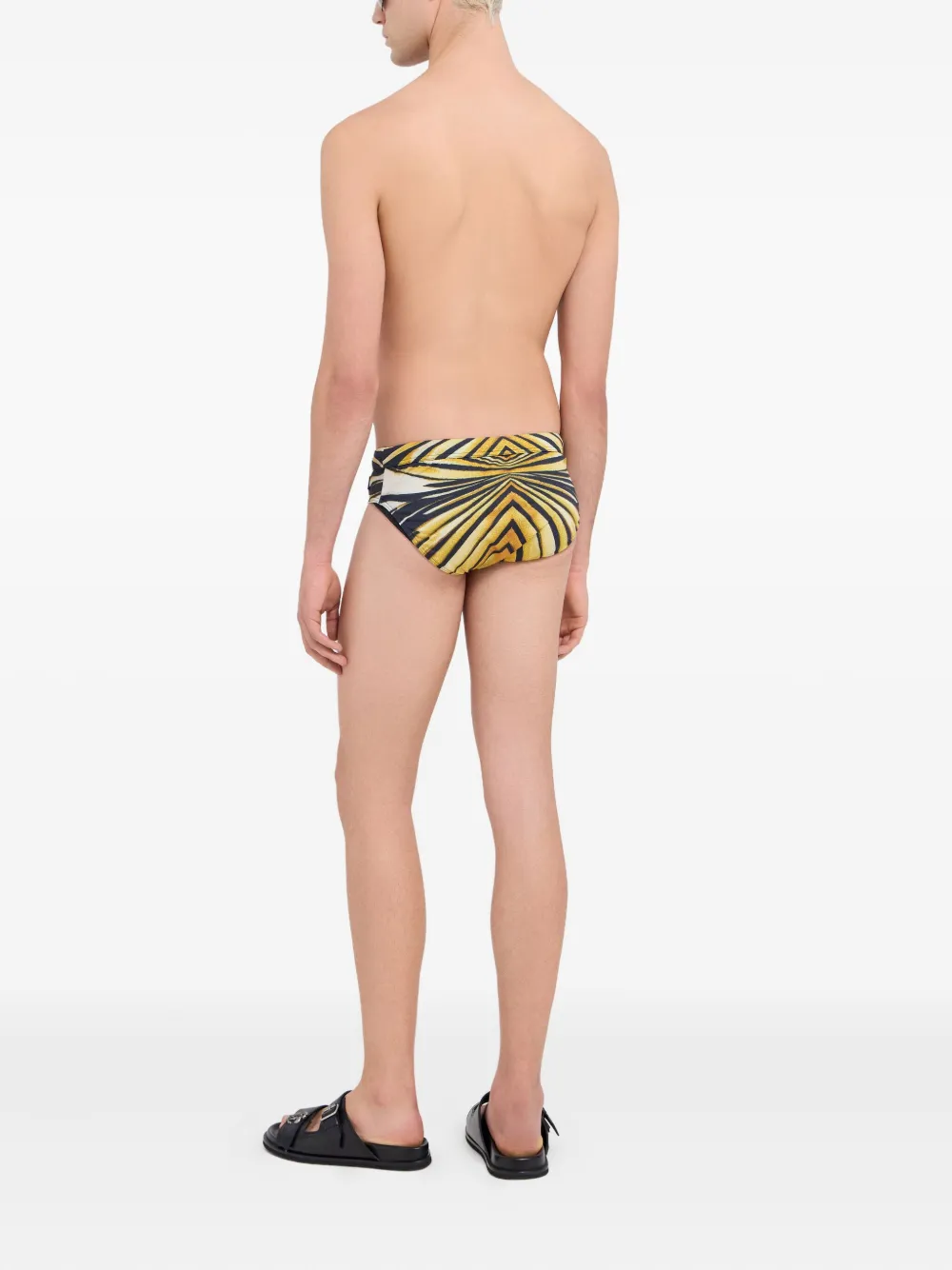 Roberto Cavalli Zwembroek met zeeprint Zwart