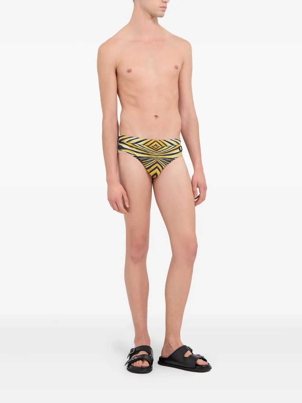 Roberto Cavalli Zwembroek met zeeprint Zwart