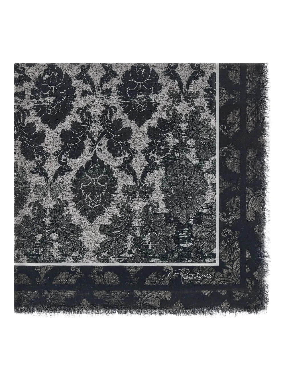 Roberto Cavalli brocade-print shawl | Grey | Image 1