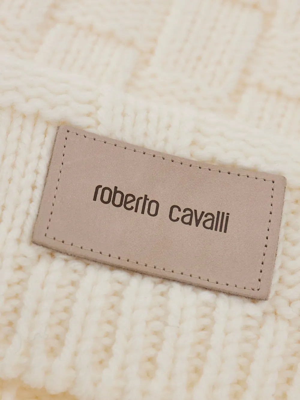 Roberto Cavalli branded-tag scarf - Wit