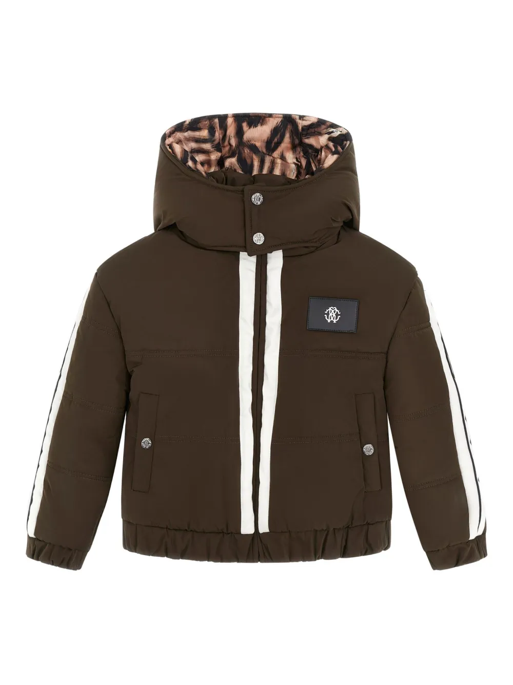 Roberto Cavalli logo-patch side-stripe jacket | Green | Image 1