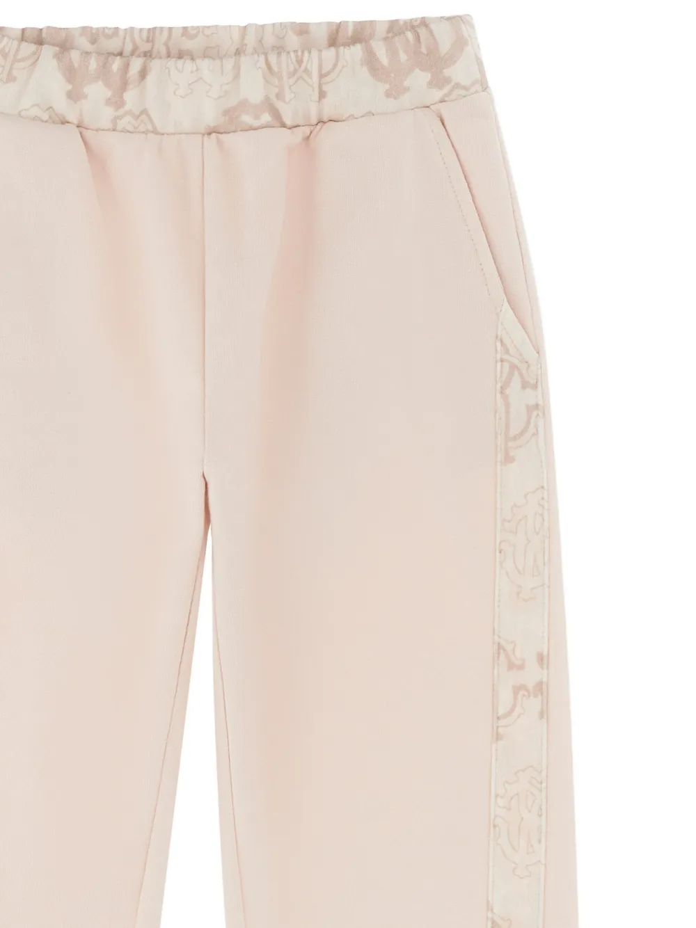 Roberto Cavalli Junior Katoenen trainingsbroek met logoprint Beige