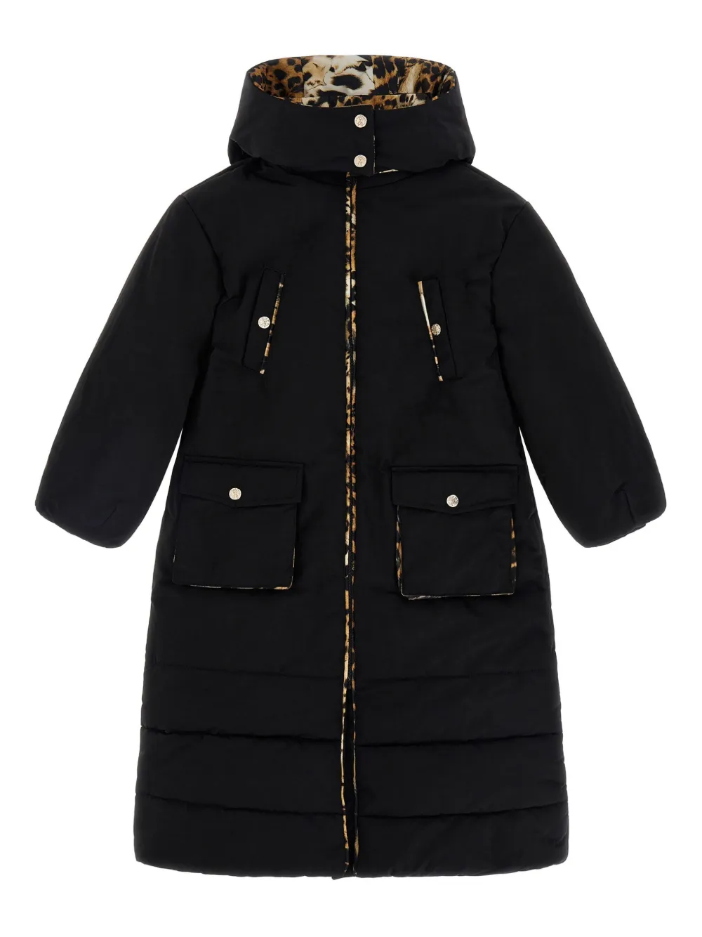 Roberto Cavalli leopard-print lining coat | Black | Image 1