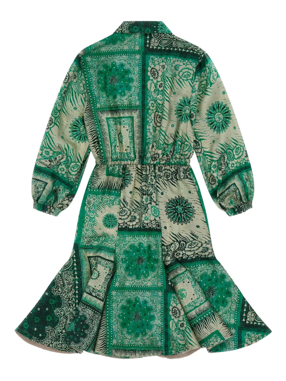 Roberto Cavalli Junior Jurk met bandana-print Groen