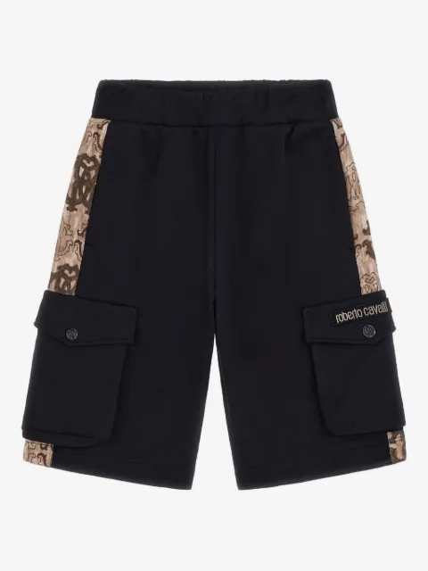 Roberto Cavalli Junior logo cotton shorts