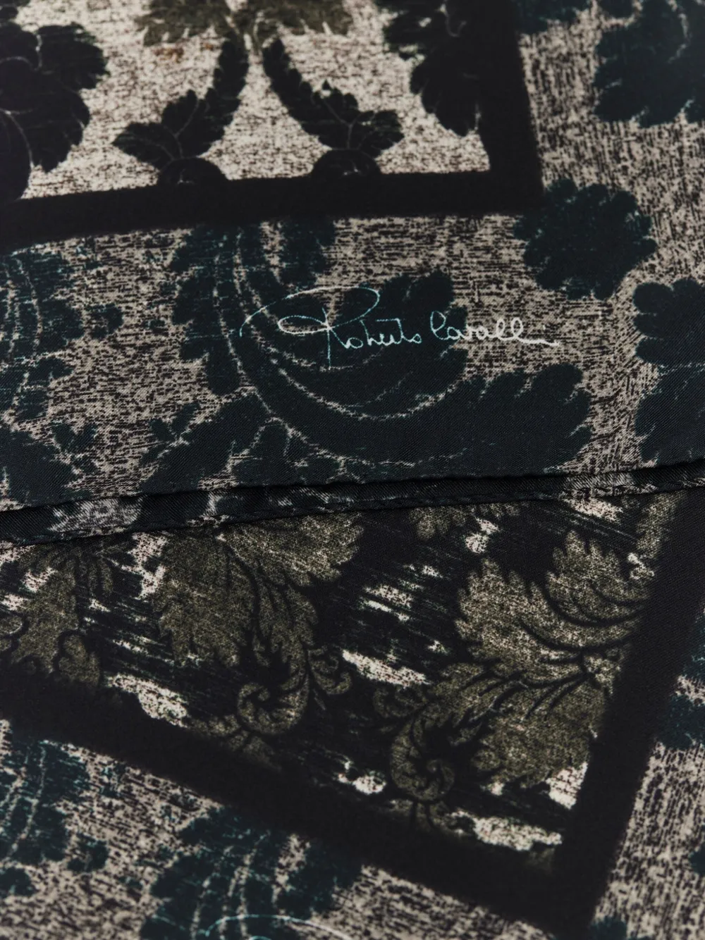 Roberto Cavalli Brocade-print Silk Scarf In Multi