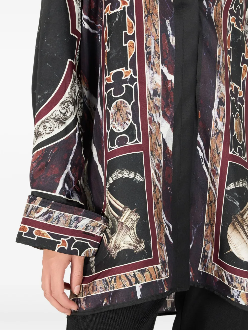 Roberto Cavalli Marble-print Shirt In Multi