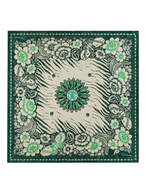 Roberto Cavalli zebra mirro- monogram scarf