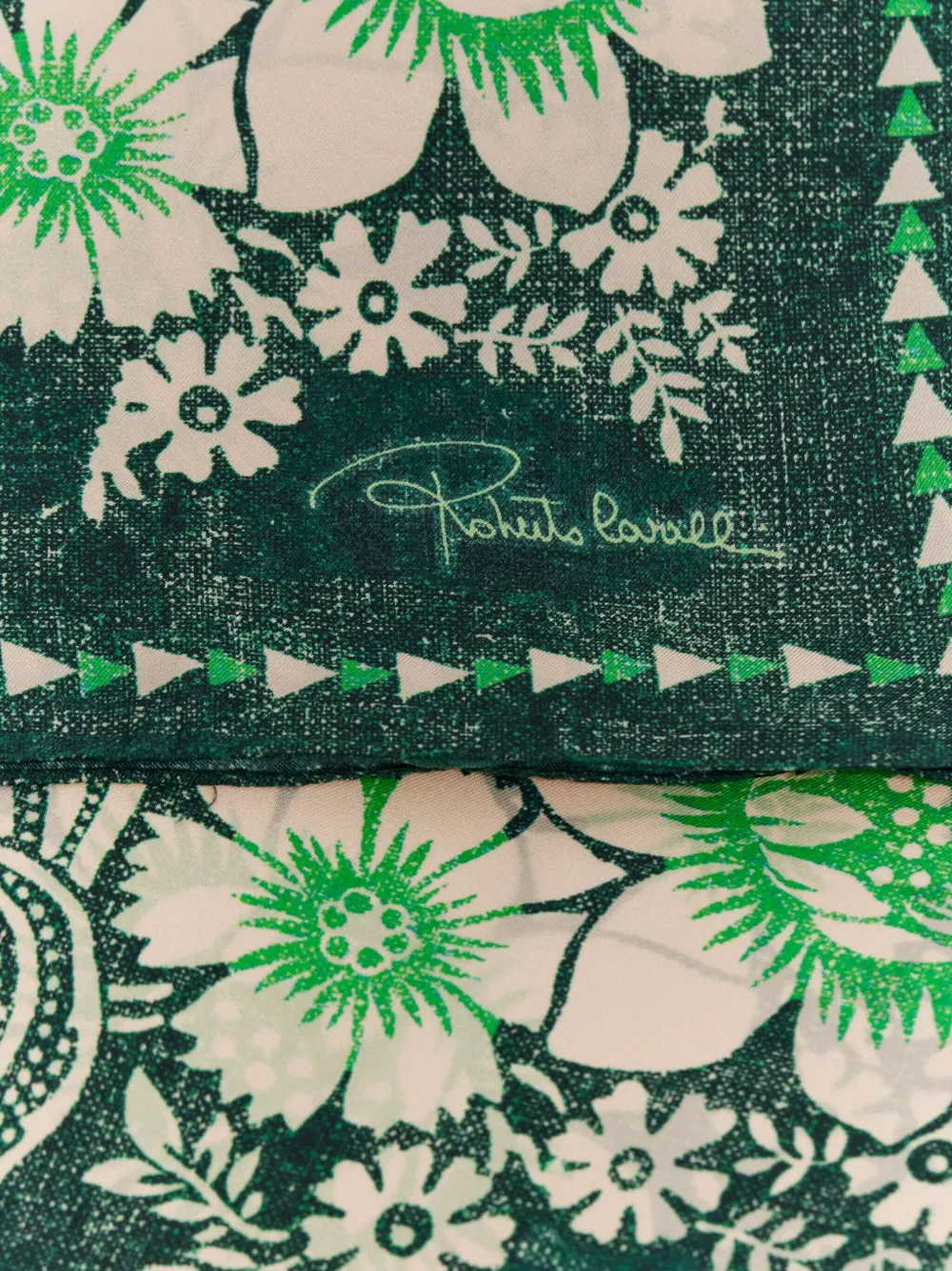 Roberto Cavalli Sjaal met zebraprint en monogram Groen