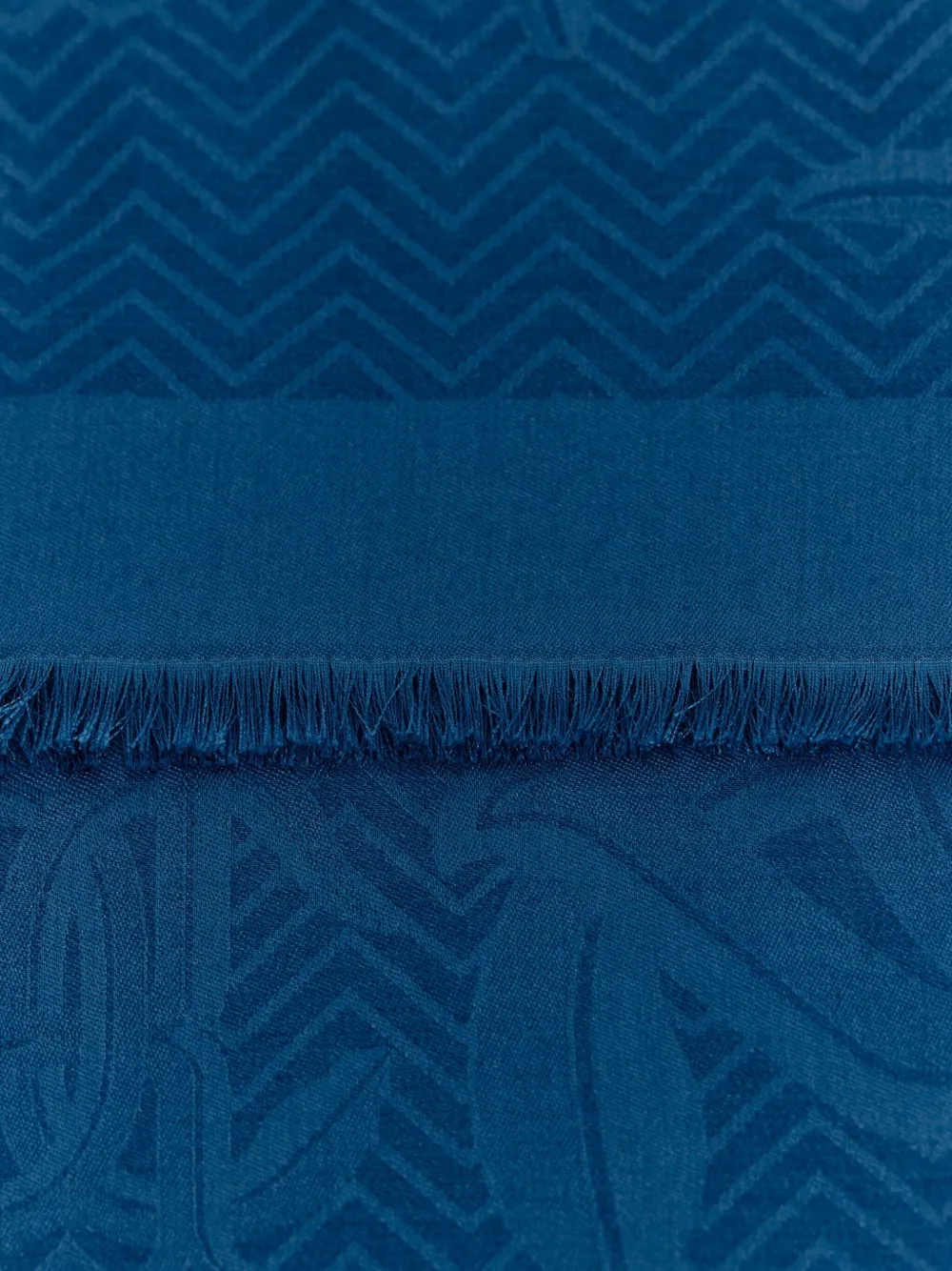 Roberto Cavalli Mirror Snake-monogram Scarf In Blue