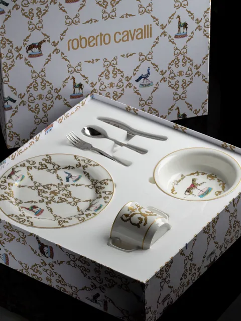 Roberto Cavalli set de esmoquin con filigrana estampada