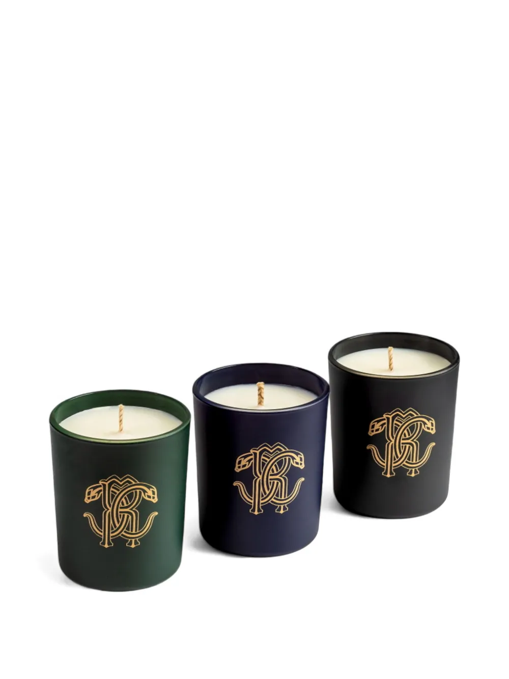 Roberto Cavalli Gold Jungle Scented Candle (set Of Three) In Black