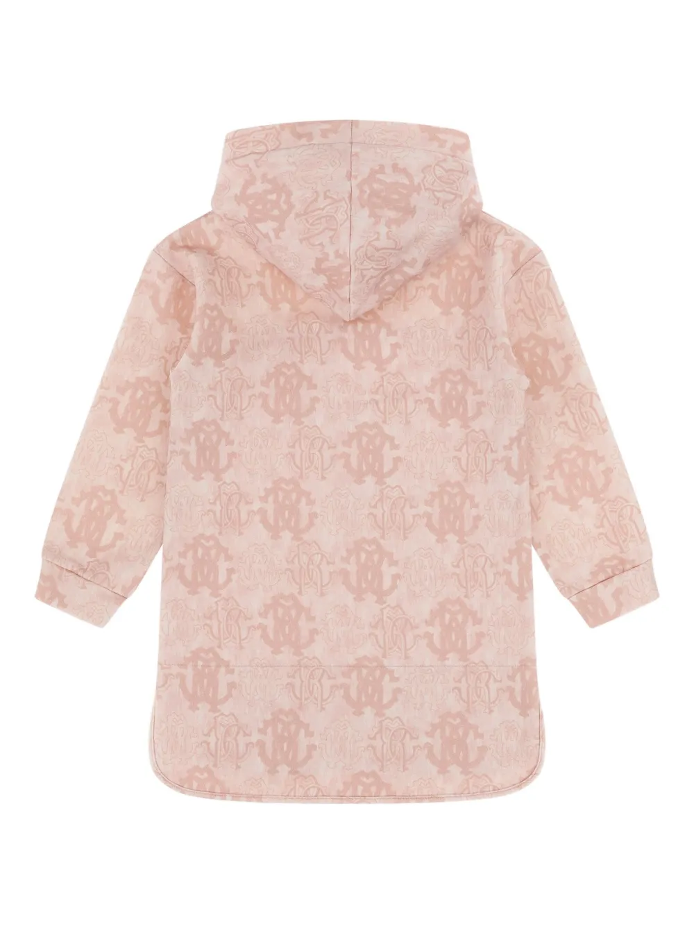 Roberto Cavalli Junior Jurk met capuchon en logodetail Roze