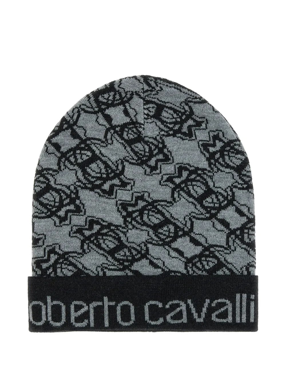 Roberto Cavalli monogram-pattern beanie hat | Grey | Image 1