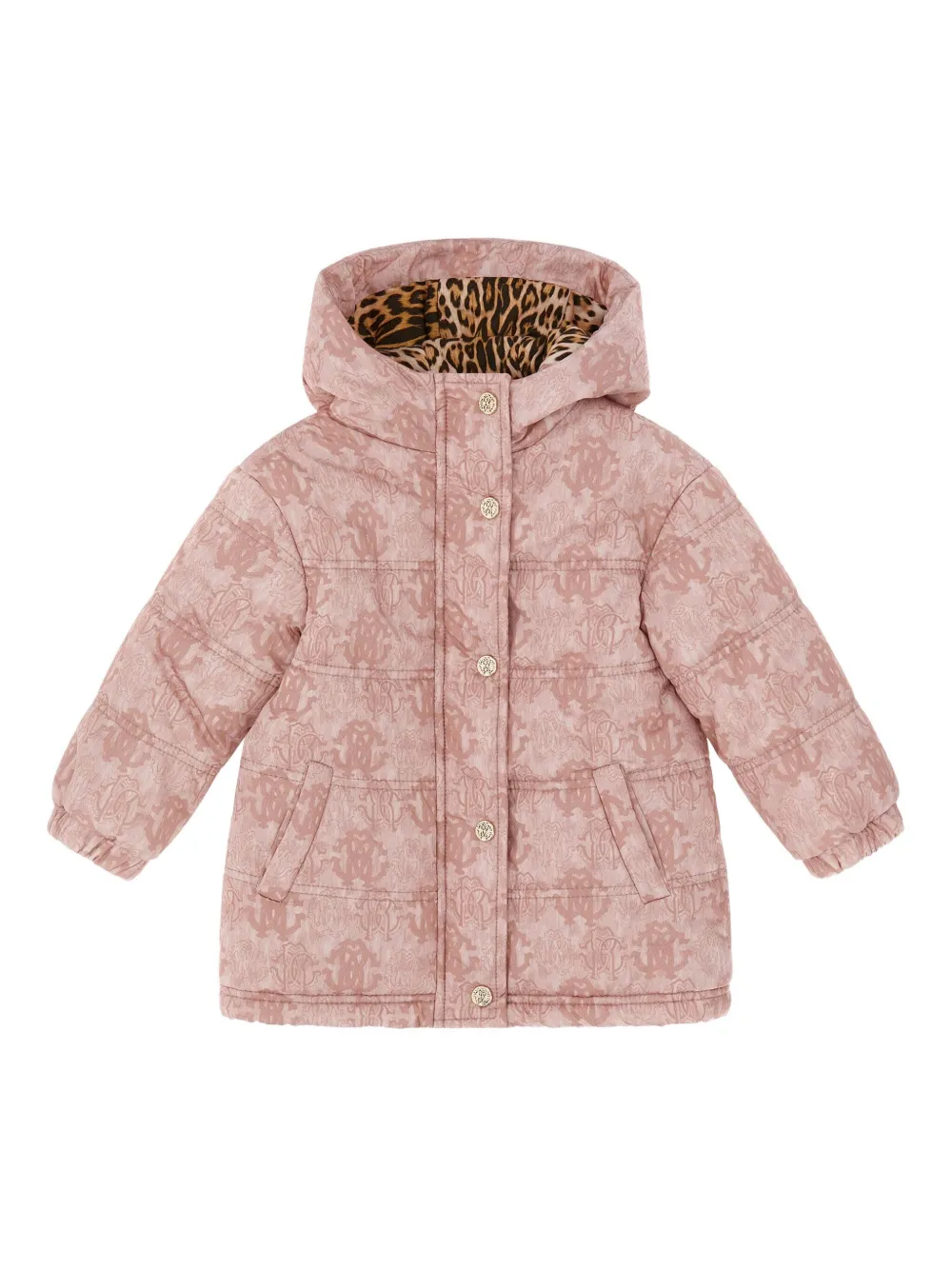 Roberto Cavalli monogram-print hooded jacket | Pink | Image 1
