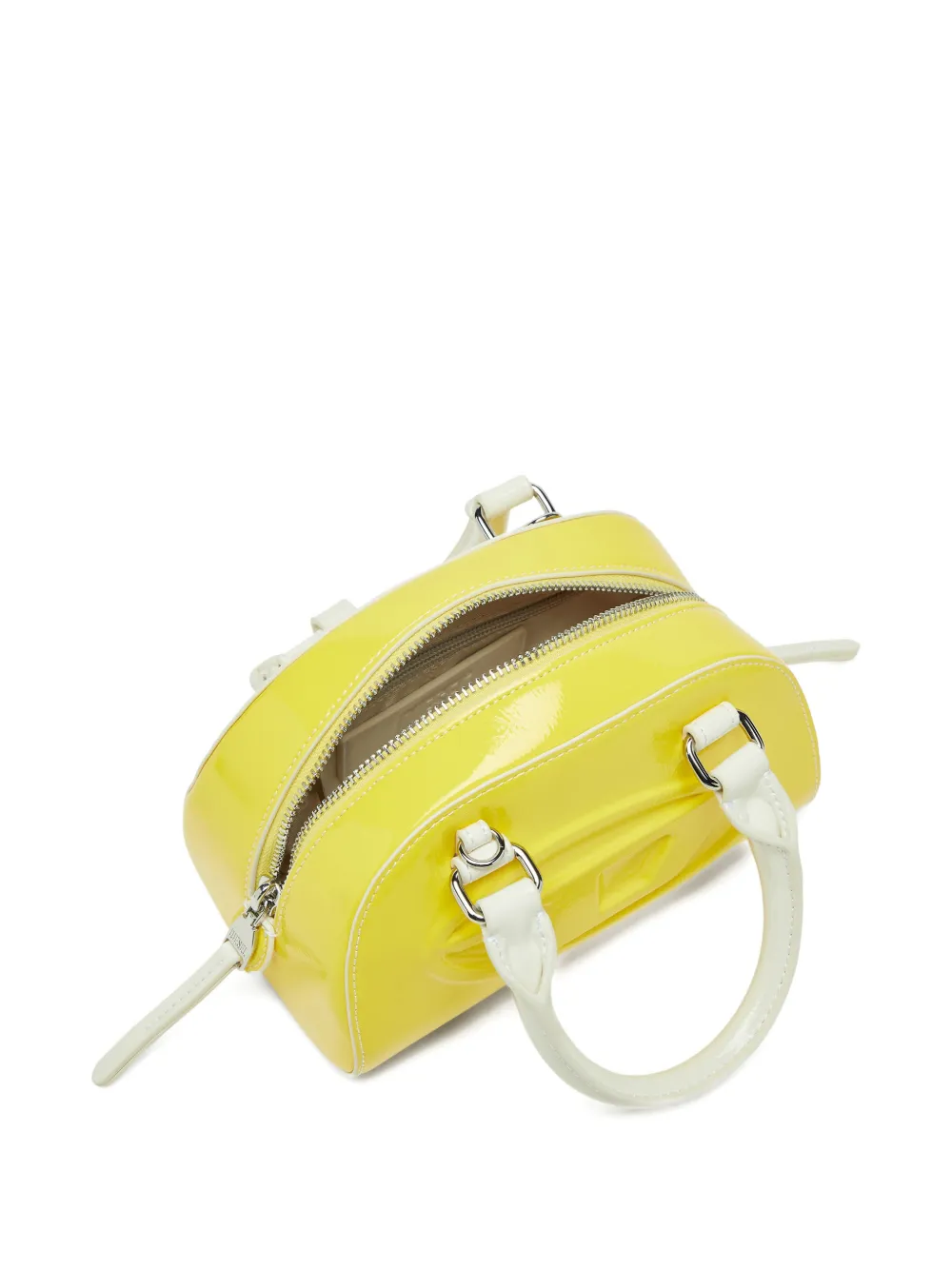 Diesel 1dr Dome Embossed Logo Crossbody Bag In Yellow