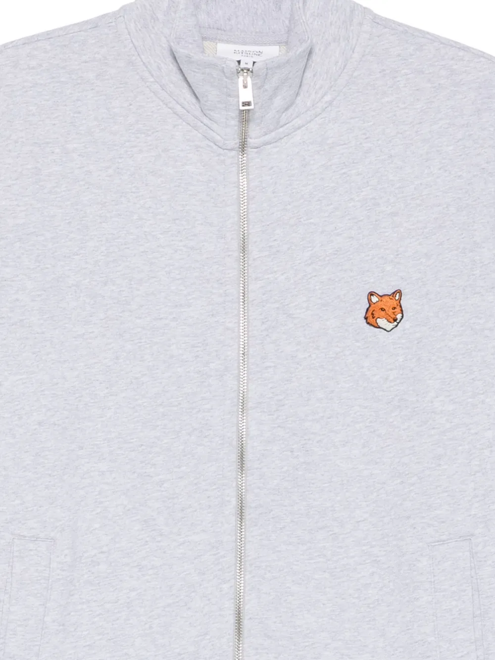 Maison Kitsuné Sweater met vossenkop en rits Grijs