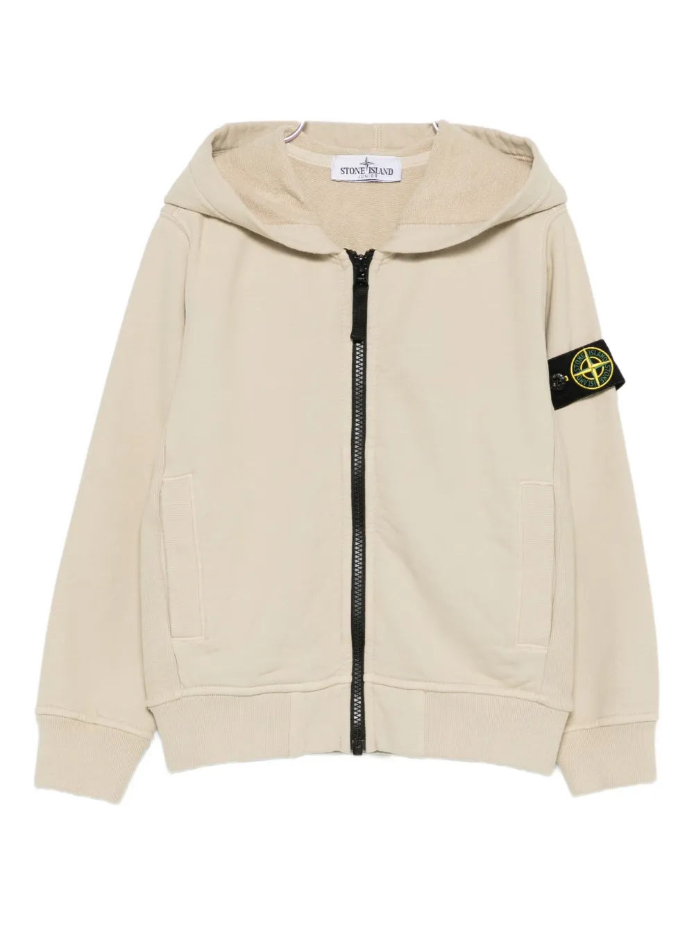 Stone Island Junior Compass-badge zip-up hoodie | Neutrals | Image 1