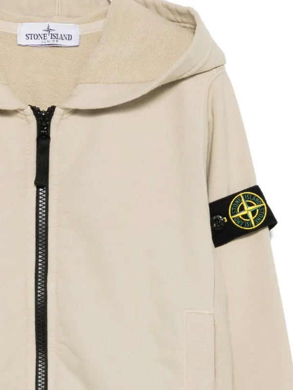 Stone Island Junior コンパスパッチ ジップアップパーカー Stone Island Junior コンパスパッチ ジップアップパーカー
