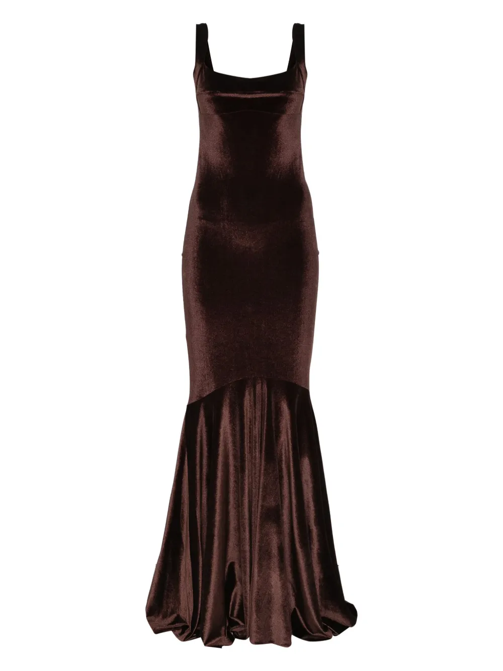 Atu Body Couture Velvet-texture Dress In Brown