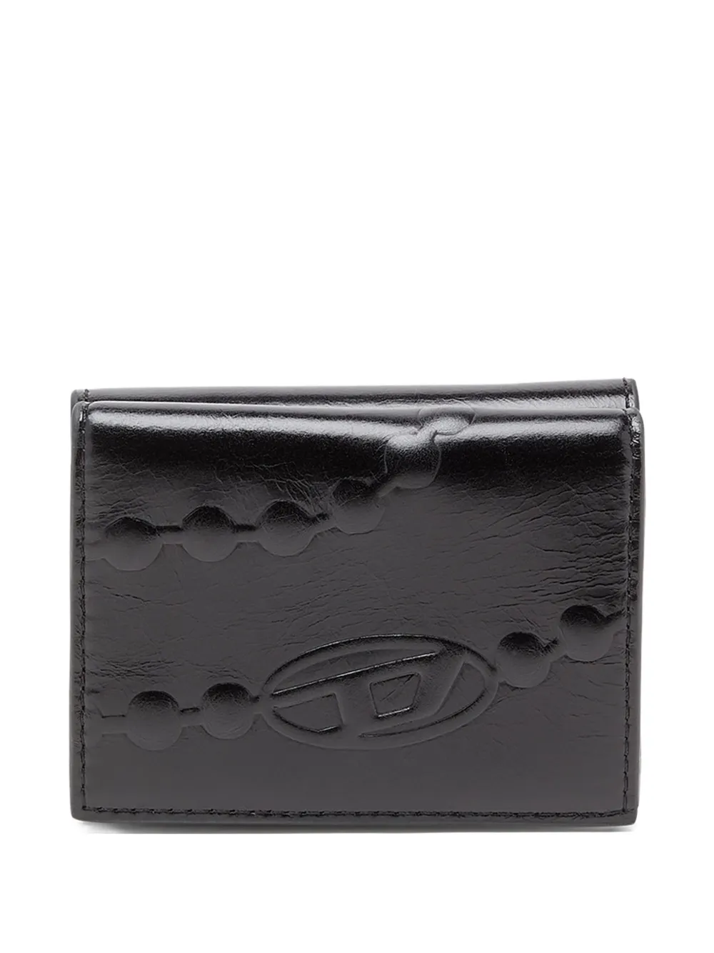 Diesel xs II embossed tri-fold coin purse - Nero