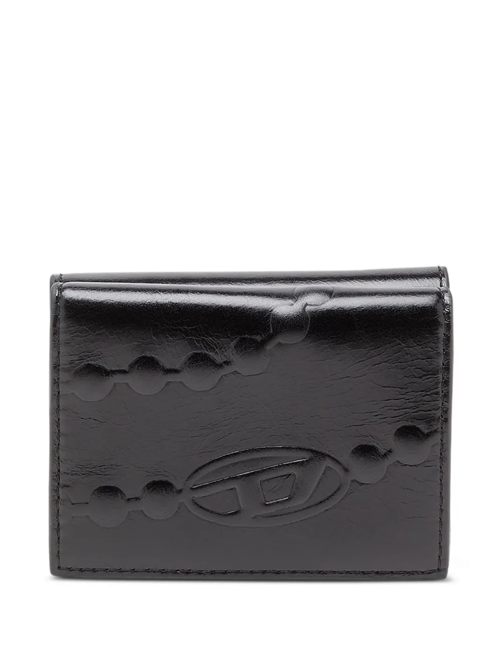 Diesel xs II embossed tri-fold coin purse - Nero