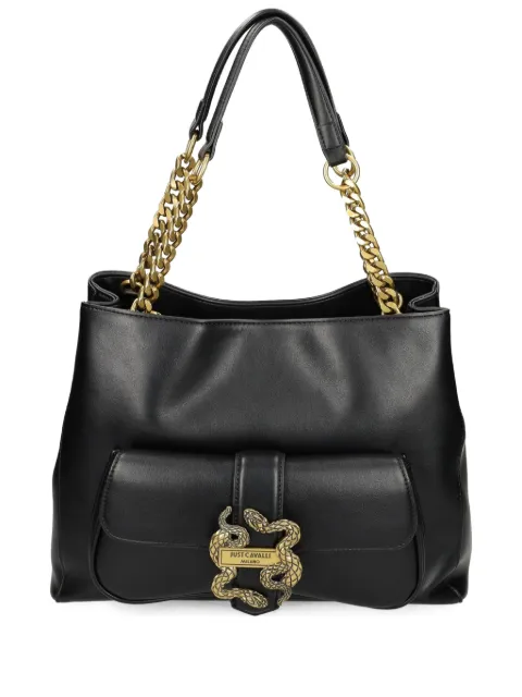 Just Cavalli snake-plaque tote bag