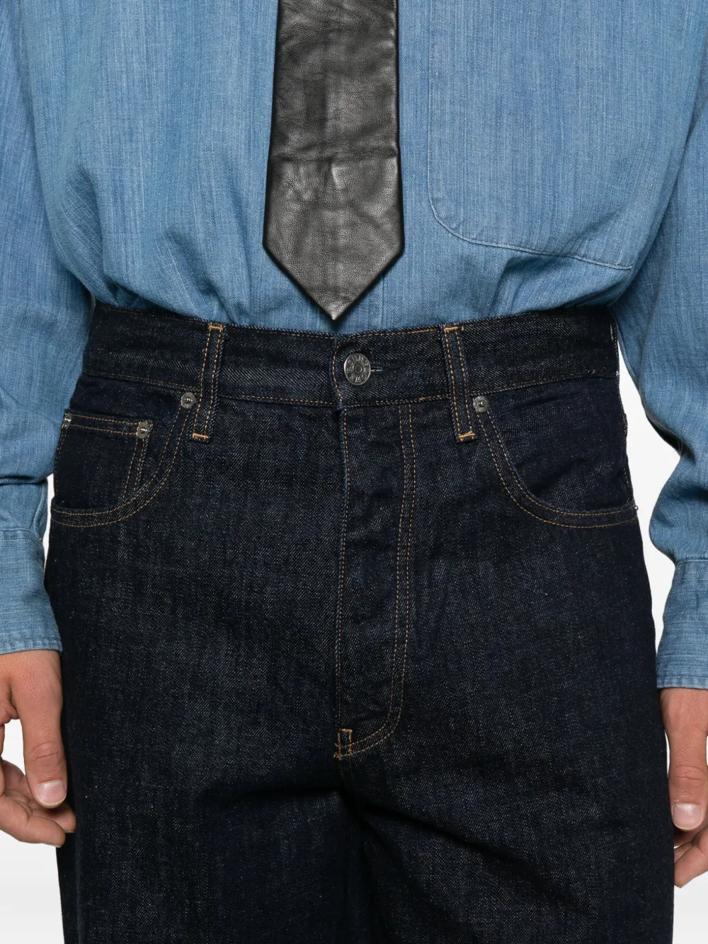 Sunflower Katoenen jeans met knoopssluiting Blauw