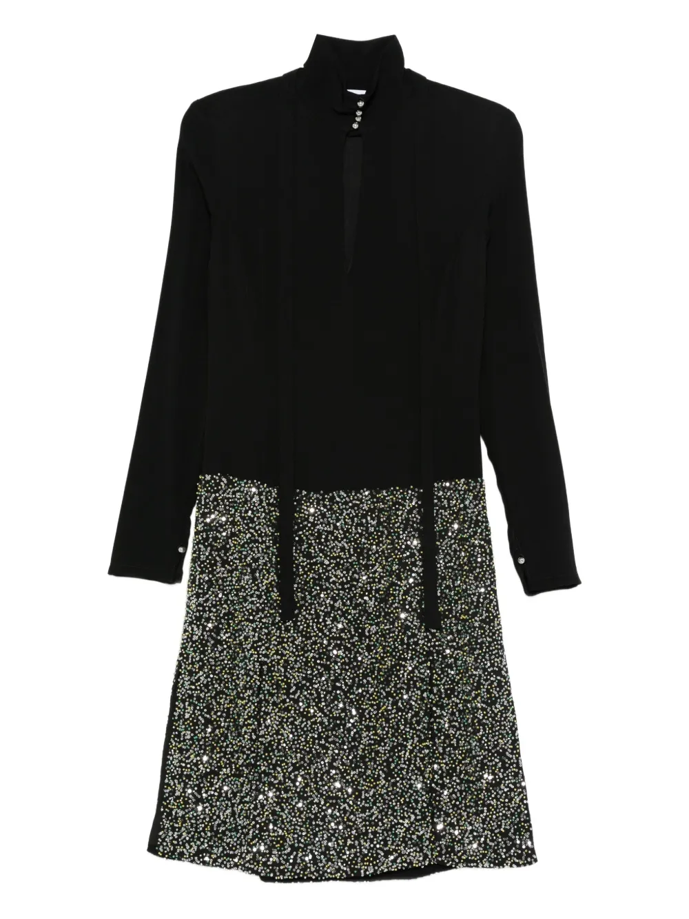 Rabanne embellished self-tie dress - Nero