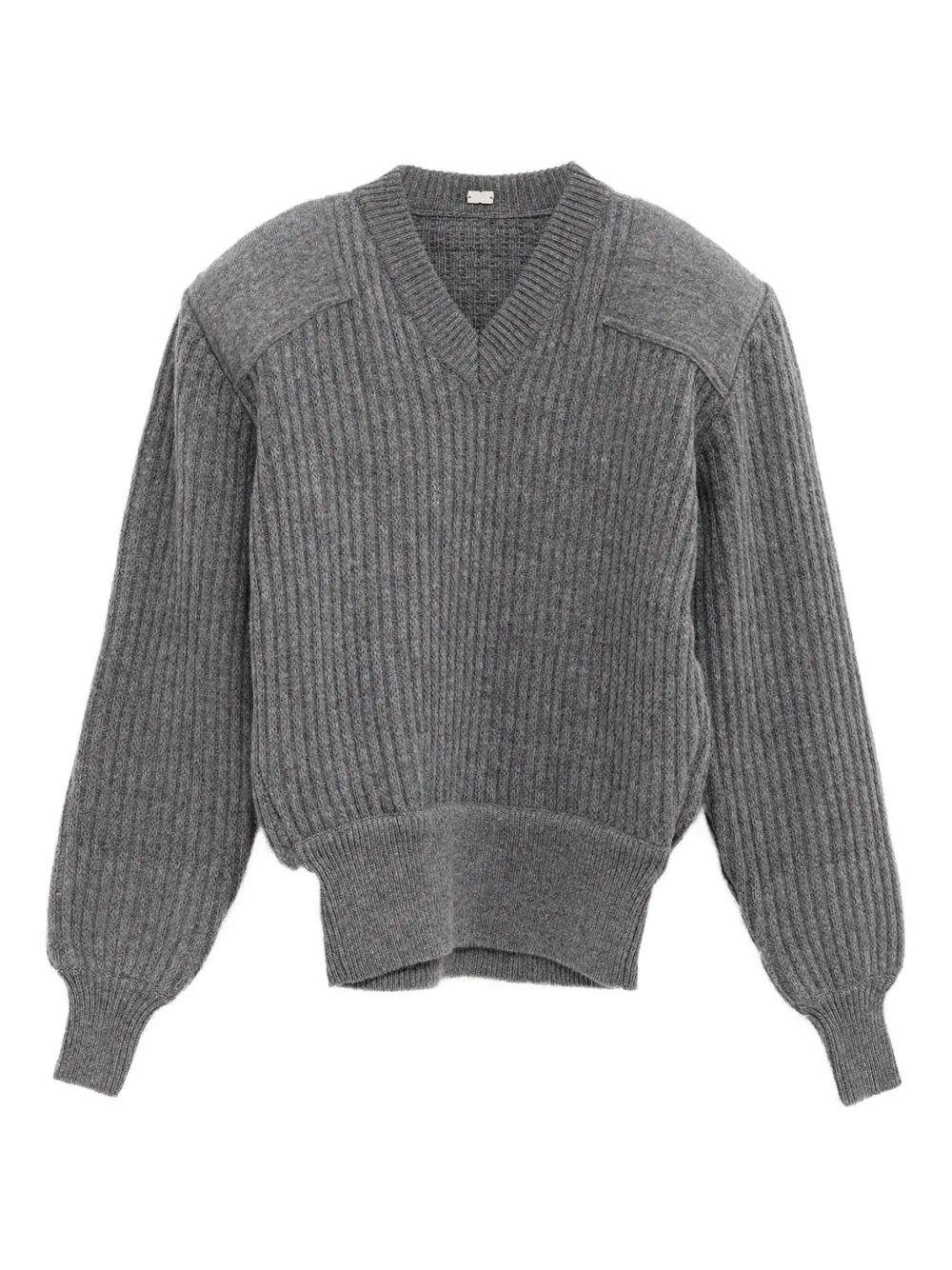August Barron ribbed V-neck sweater | Grey | Image 1