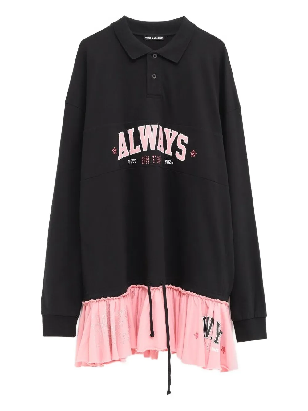 Pepa Salazar Ruffled Mini Dress In Black