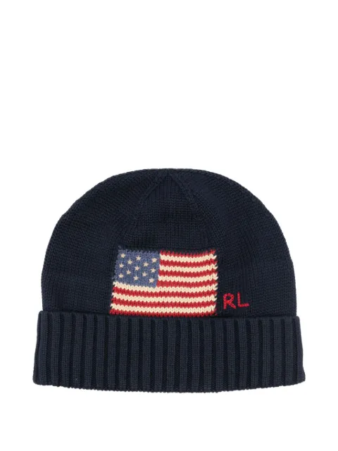 POLO RALPH LAUREN KIDS gorro con bordado de bandera