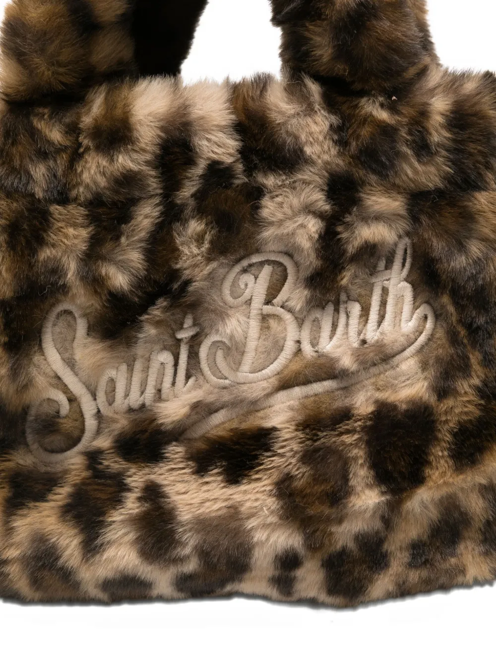 Mc2 Saint Barth Animal-print Embroidered Mini Bag In Brown
