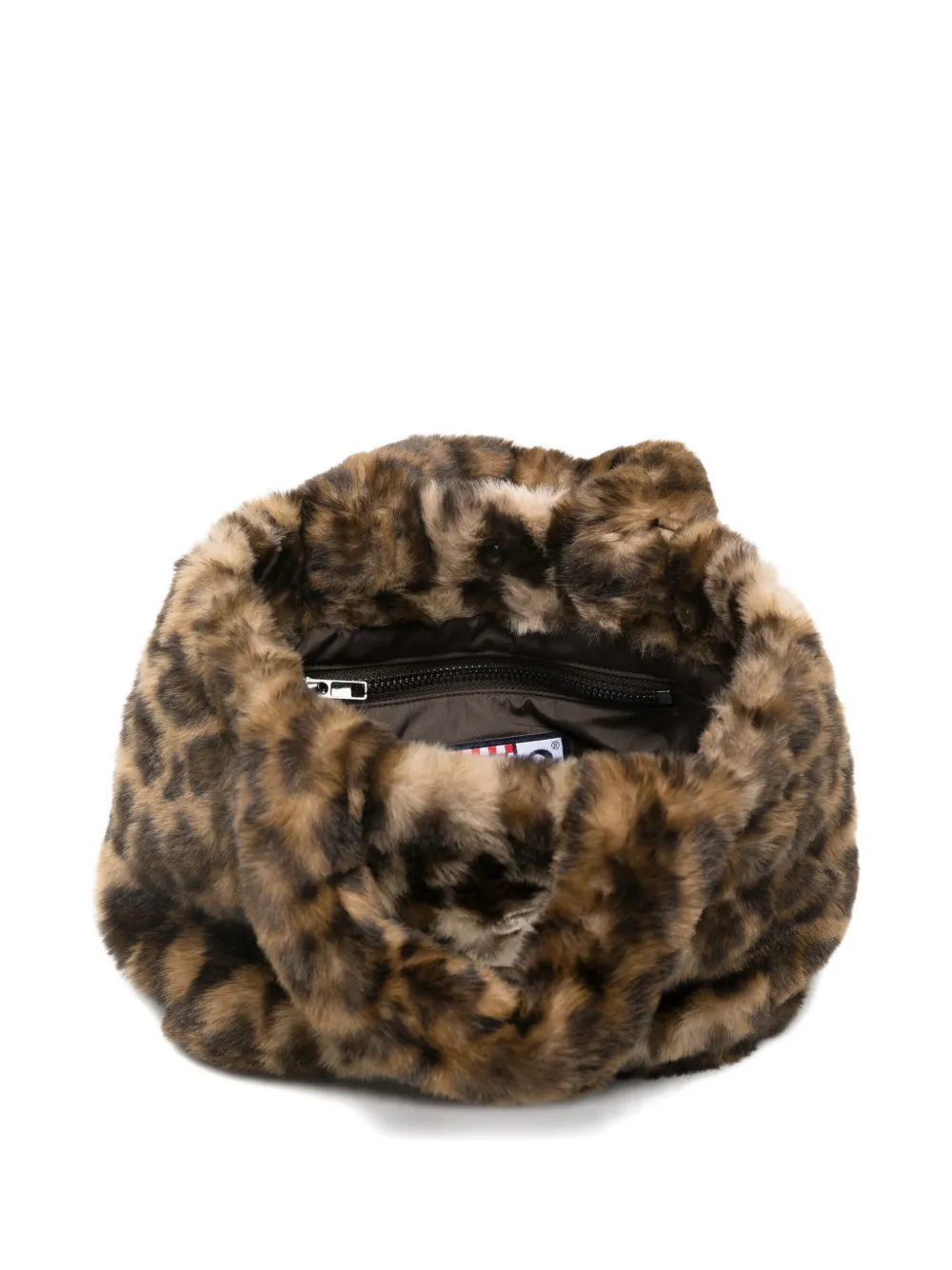 Mc2 Saint Barth Animal-print Embroidered Mini Bag In Brown