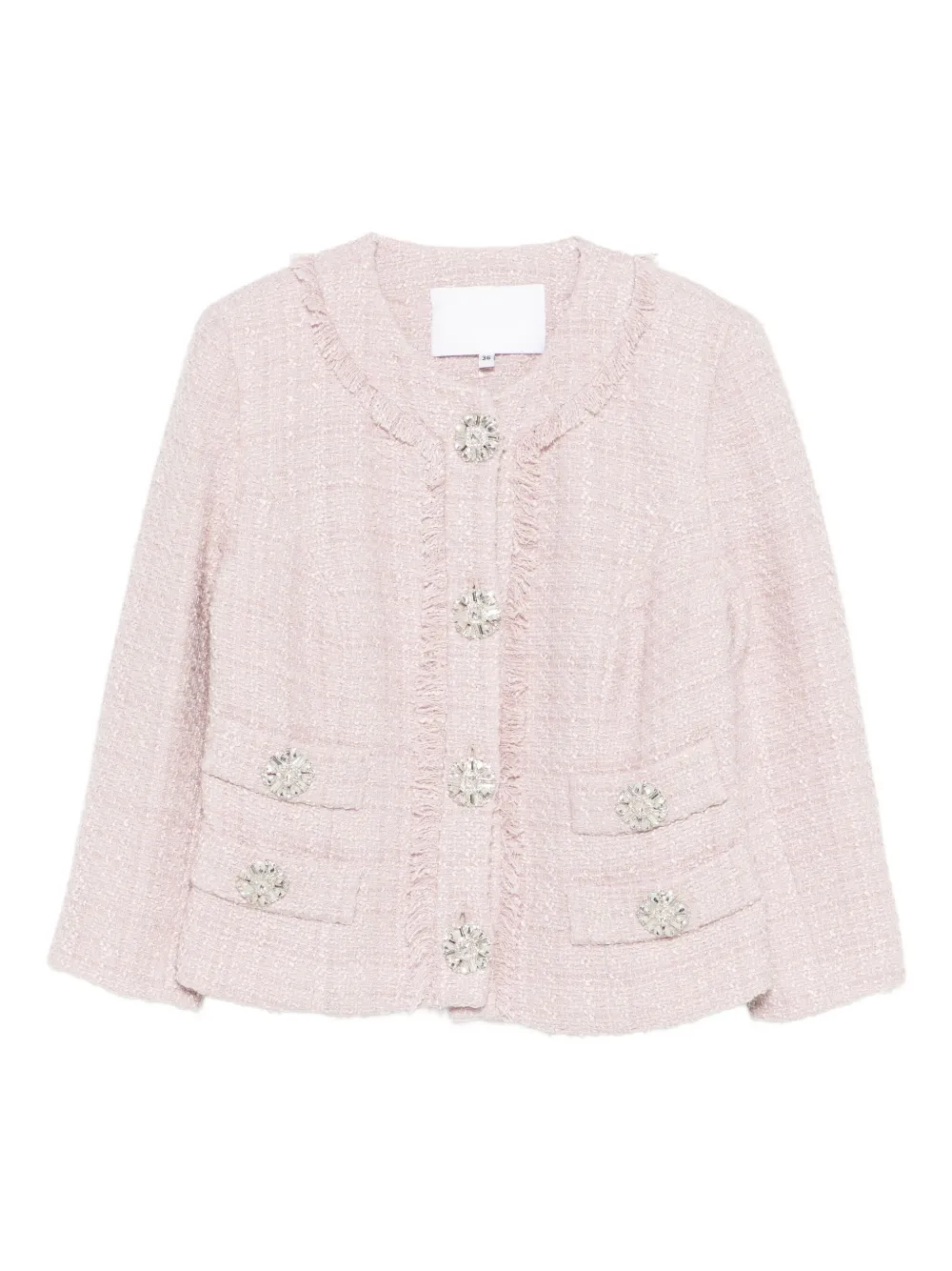 Costarellos Macie cropped tweed jacket | Pink | Image 1