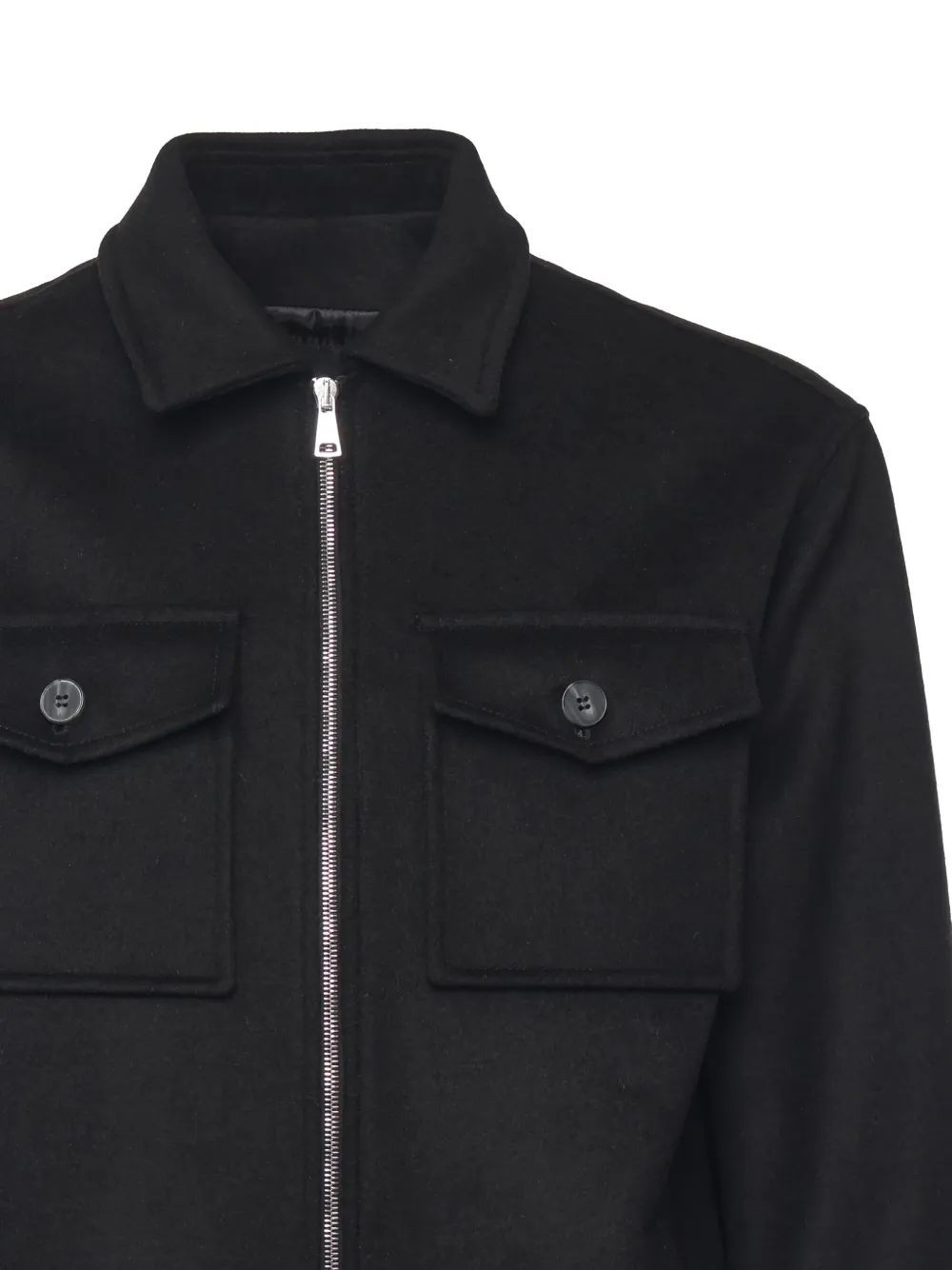 Giuliano Galiano Richard overhemd met klepzak en rits Zwart