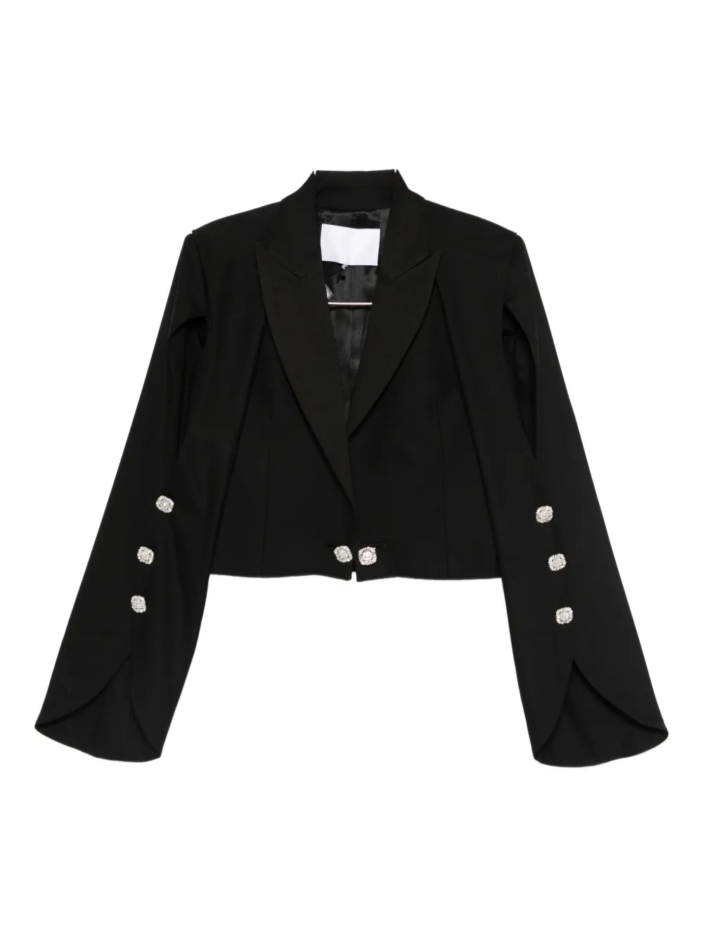 Costarellos Peak-lapel Cropped Blazer In Black