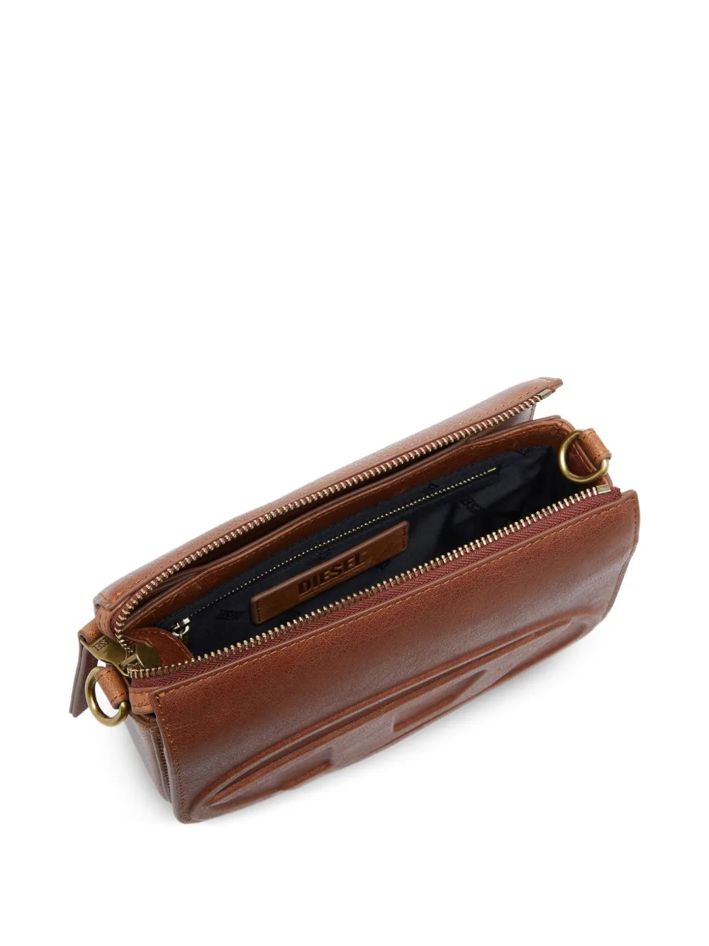 Diesel 1dr-camera Bag In Pull-up Leather In Brown