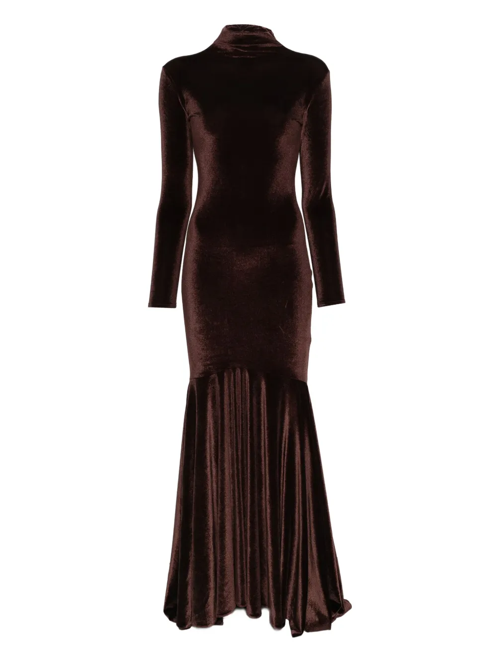 Atu Body Couture Velvet-finish Dress In Brown