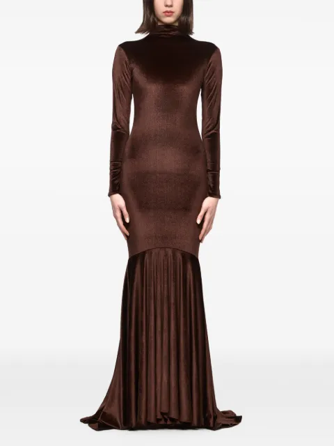 Atu Body Couture velvet-finish maxi dress