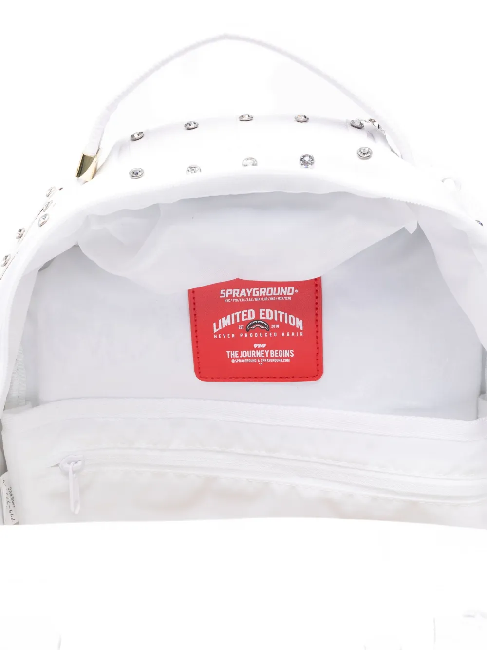 Sprayground Precious Check Dlxsv Backpack In White