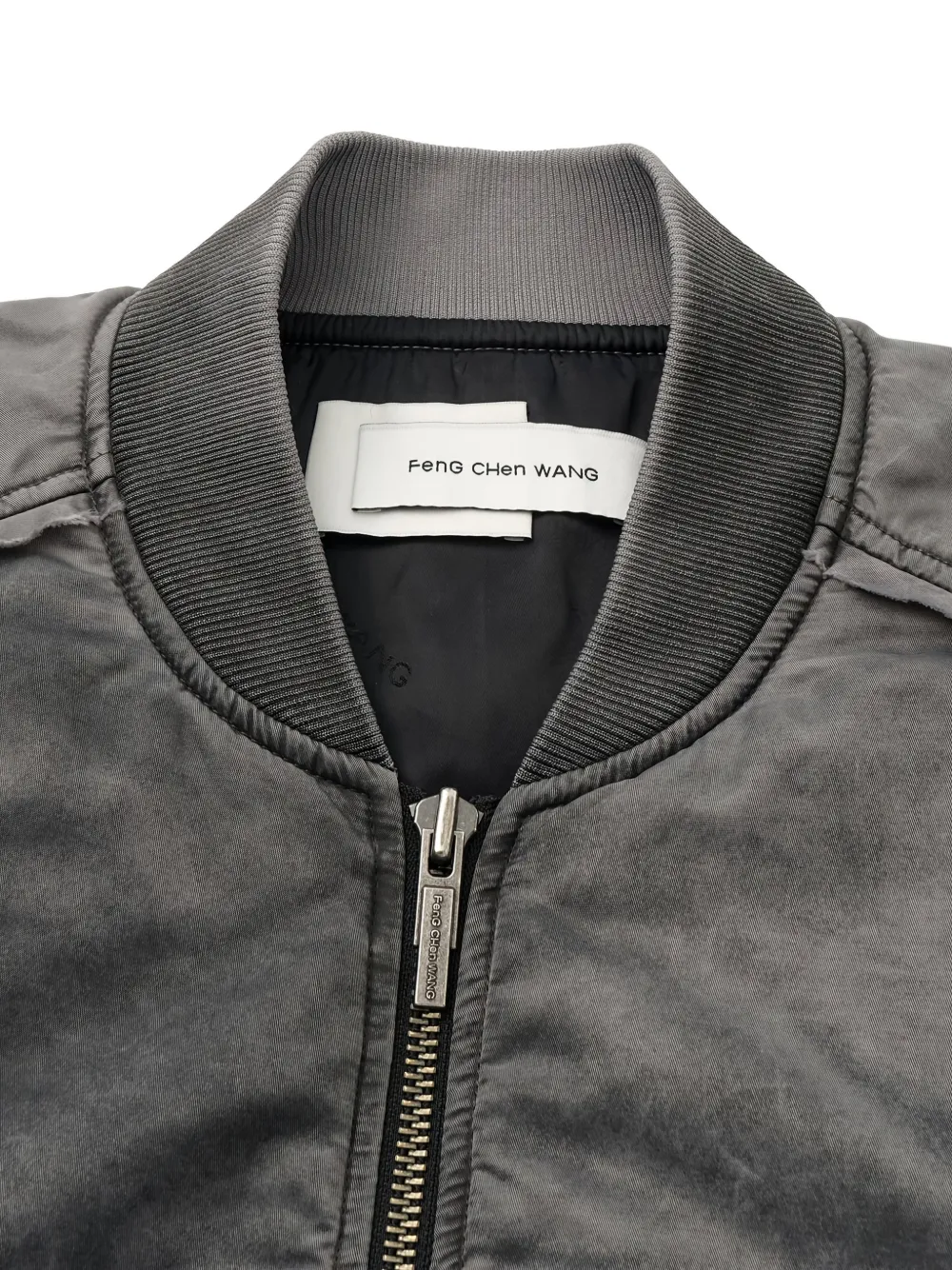 Feng Chen Wang Flap-pocket Zip-fastening Logo-detailjacket In Gray