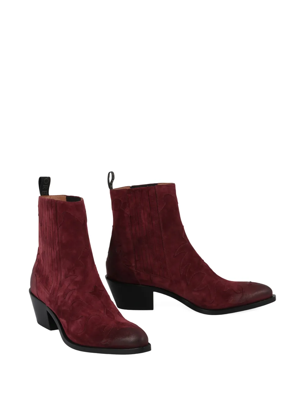 Sartore Laarzen met borduurwerk Rood