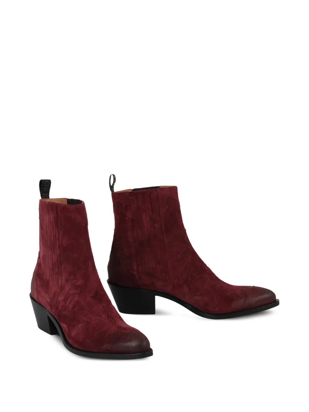 Sartore Laarzen met borduurwerk Rood