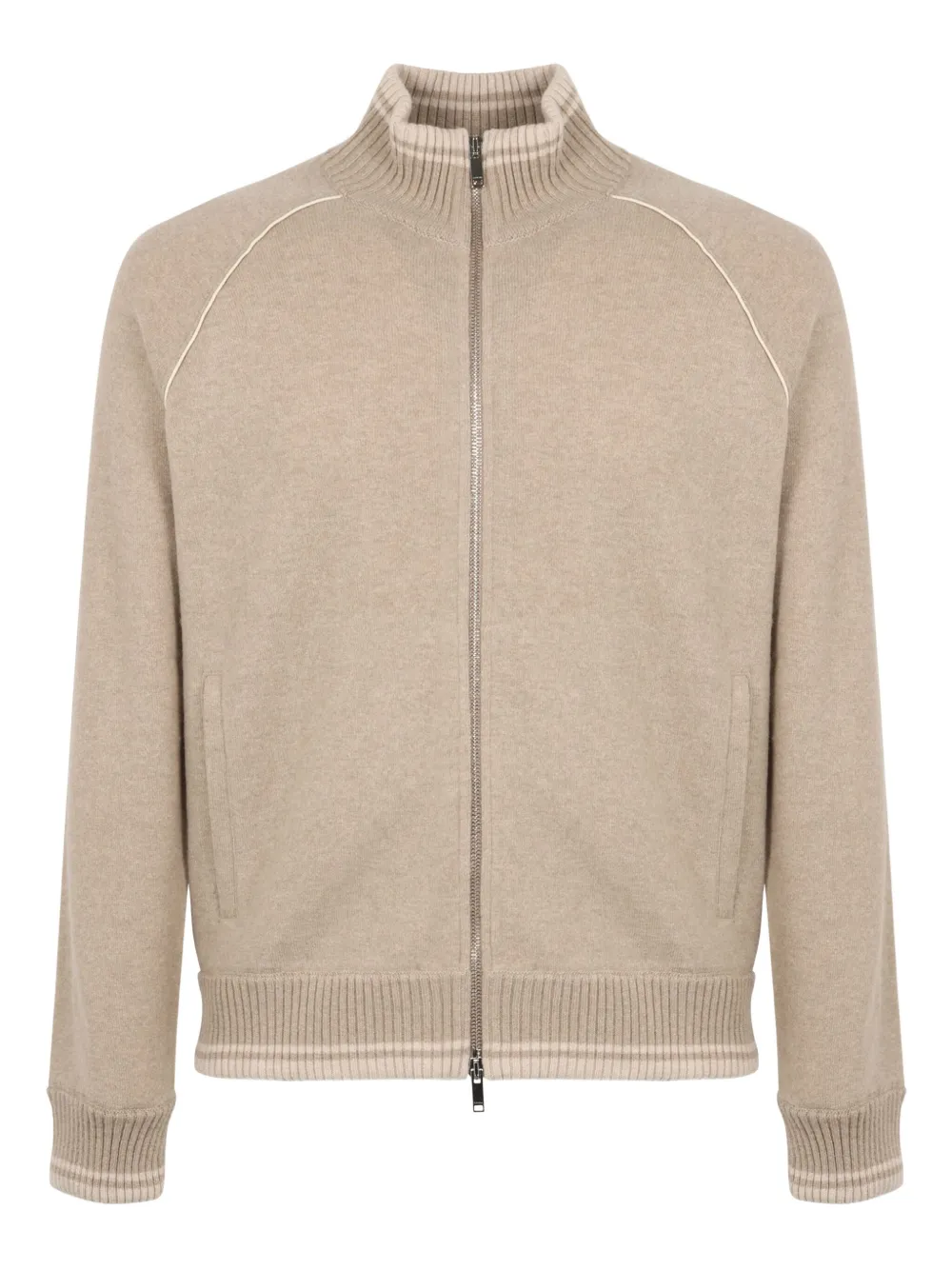 slowear zip high-neck cardigan | Neutrals | Image 1
